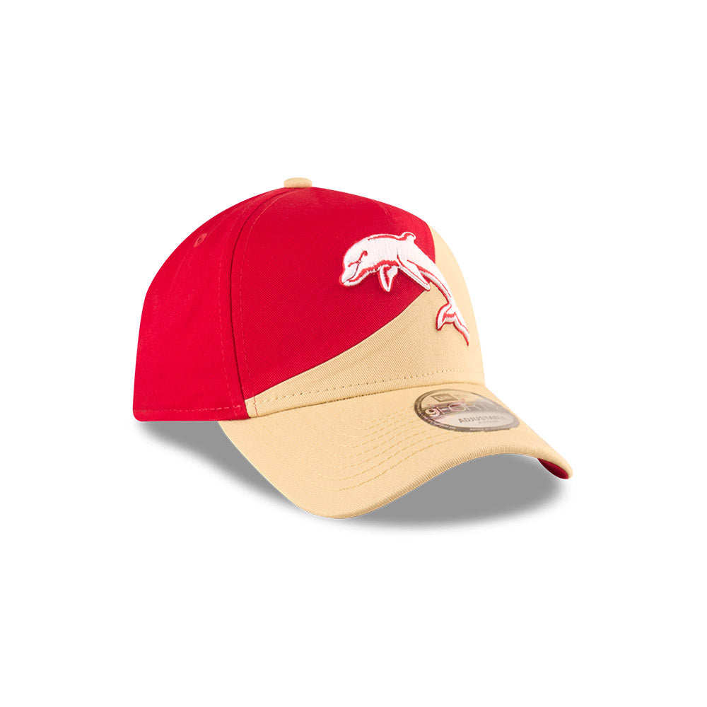 The Dolphins Hat - 2025 Red Flow 9Forty A-Frame NRL Snapback Cap - New Era